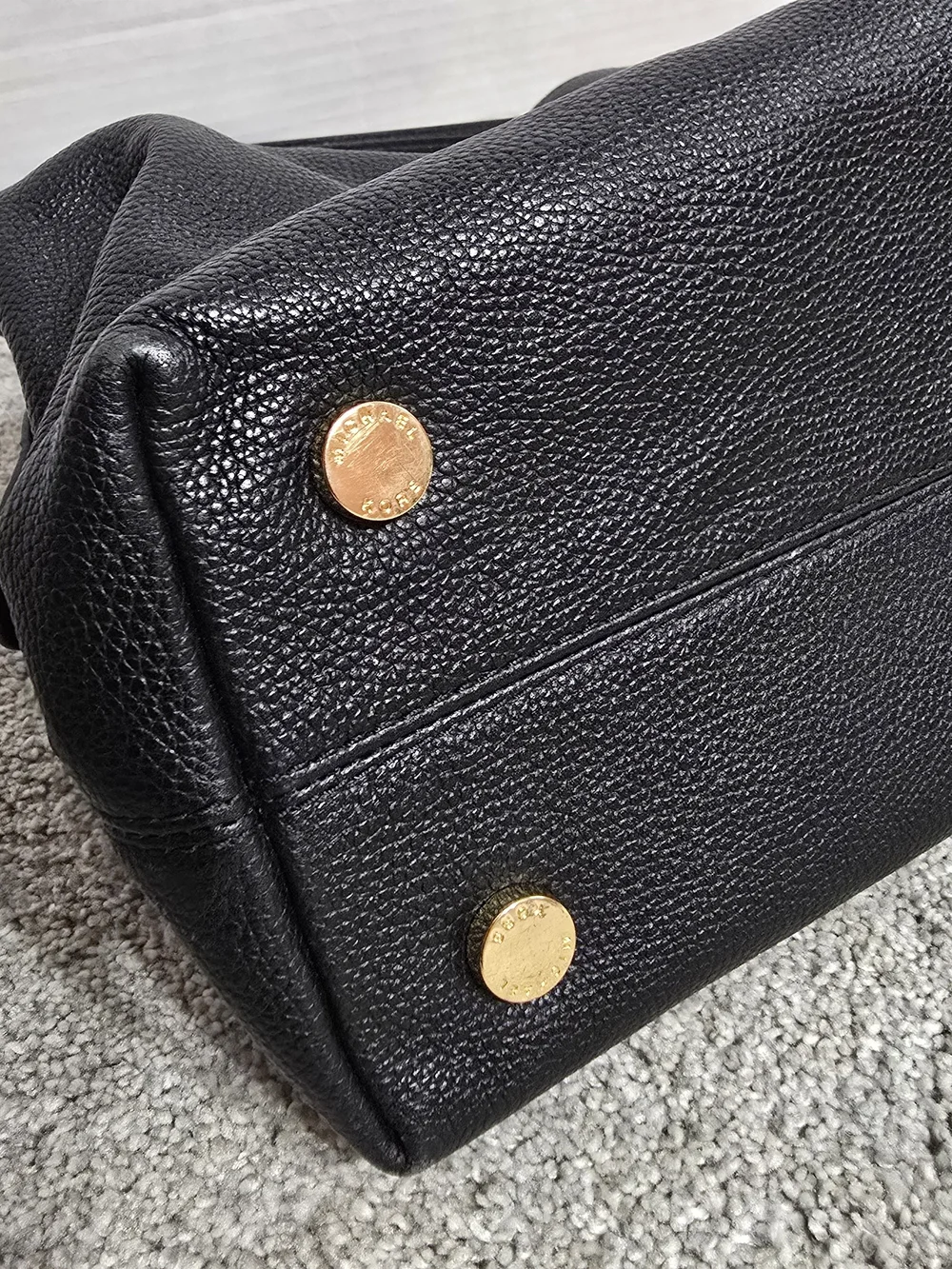 MICHAEL KORS Black Pebbled Leather Shoulder Hobo with Gold Hardware Slouchy